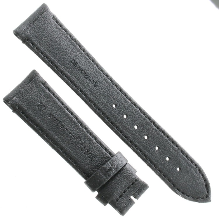 Cinturino Water Resistant Vitello Nero Opaco Microfori 20/18 mm B50N classico