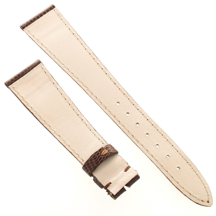 Cinturino Piatto Sartoriale Lucertola Marrone  Lucido 20/14 mm B22B forma classica