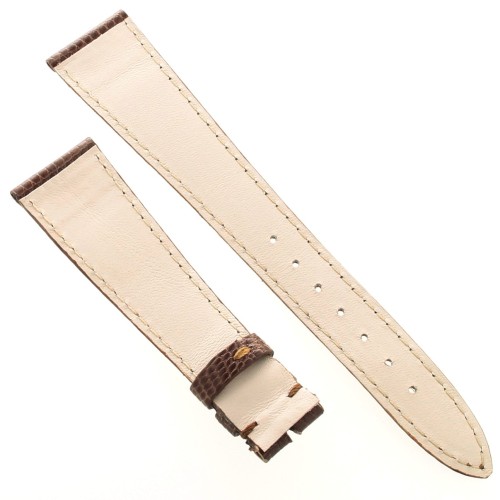 Cinturino Piatto Sartoriale Lucertola Marrone  Lucido 20/14 mm B22B forma classica