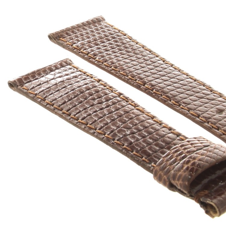 Cinturino Piatto Sartoriale Lucertola Marrone  Lucido 20/14 mm B22B forma classica