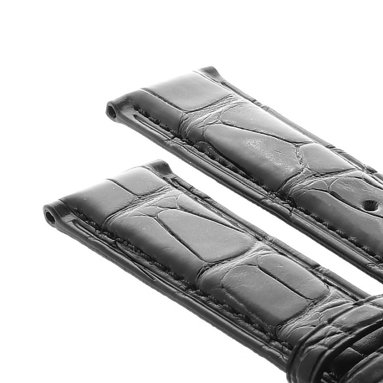 IWC Cinturino Alligatore Nero Lucido medio 20/18 mm misure 115 e 75 mm