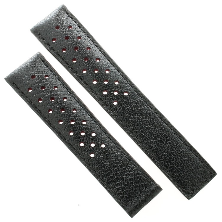 Tag Heuer Cinturino Pelle Heuer FC6310 Nero interno rosso pelle martellata misure 20/18 mm per Carrera