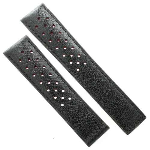 Tag Heuer Cinturino Pelle Heuer FC6310 Nero Pelle martellata misure 20/18 mm per Carrera
