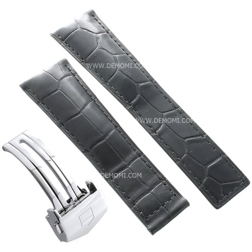Tag Heuer Cinturino Monaco FC6177 FDA Alligatore Nero 22/18 mm