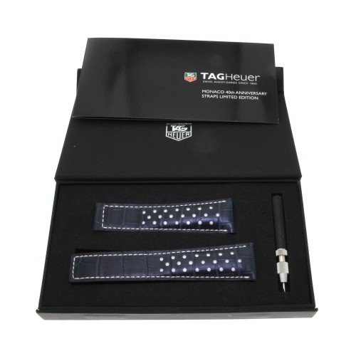 Tag Heuer Cinturino Monaco EB0030-BLUE FDA Alligatore Blu 22/18 mm