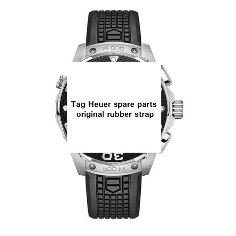 Tag Heuer Cinturino Aquaracer 500 Cucciù FT6023 Liscio Nero per chiusura Deployante