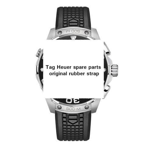 Tag Heuer Cinturino Caucciù FT6023 Aquaracer 500 Nero per Deployante