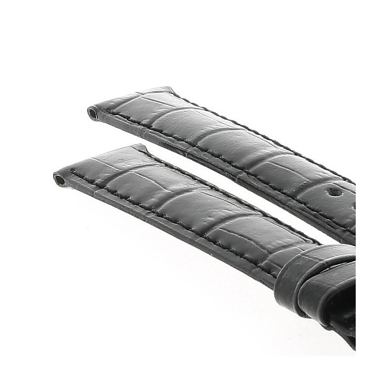 Longines Cinturino L682101025 Stampa Coccodrillo Nero Lucido 17/14 mm