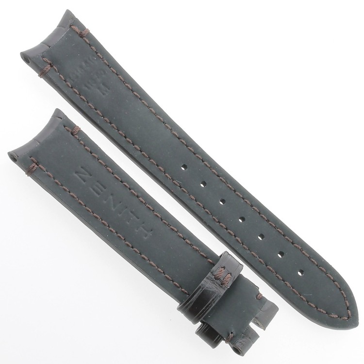 Zenith Bracciale Alligatore Marrone opaco 16/19 mm