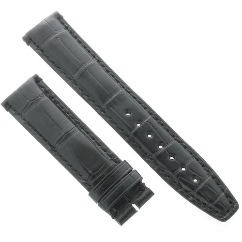 Cinturino non originale per IWC Alligatore Nero Opaco 20/18 mm compatibile Portoghese