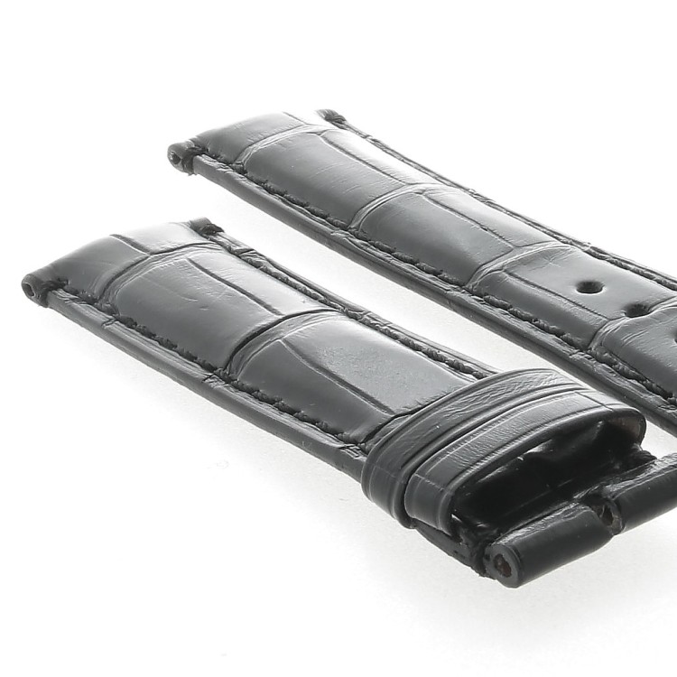 Cinturino non originale per IWC Alligatore Nero Opaco 20/18 mm compatibile Portoghese