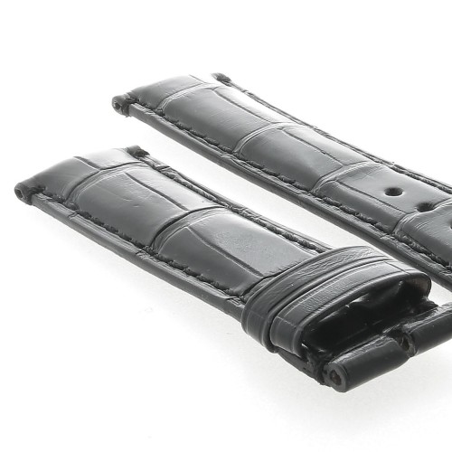 Cinturino non originale per IWC Alligatore Nero Opaco 20/18 mm compatibile Portoghese