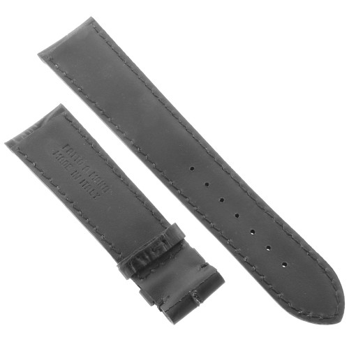 Cinturino Sartoriale Stampa Alligatore Nero Opaco 21/18 mm