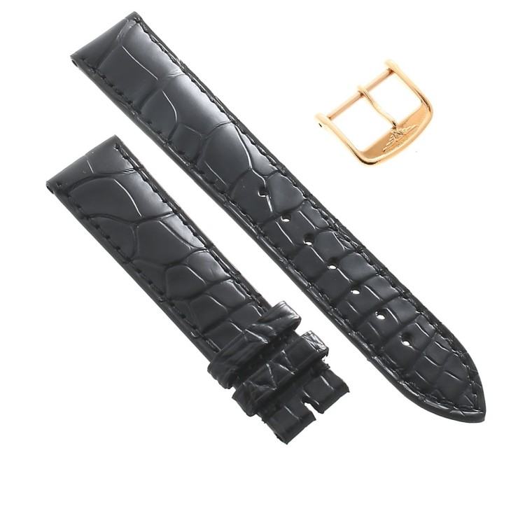 Longines Cinturino Alligatore L682109463 FR Nero Opaco 18/16 mm