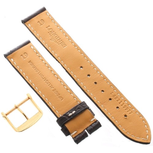 Longines Cinturino Alligatore L682119977 FR Marrone Opaco 19-18 mm