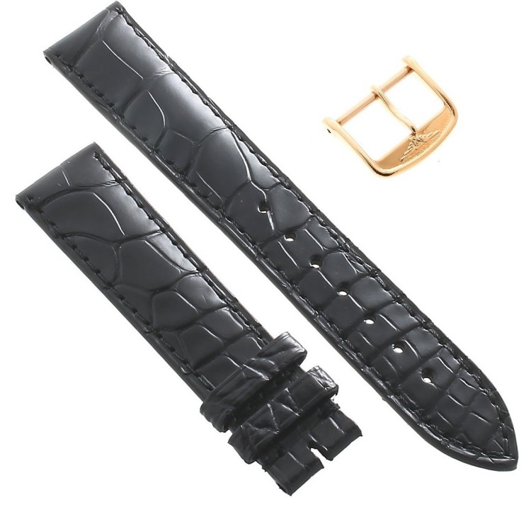 Longines Cinturino Alligatore L682109463 FR Nero Opaco 18/16 mm