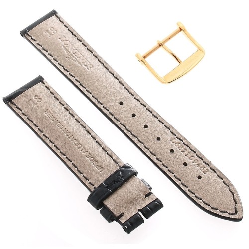 Longines Cinturino Alligatore L682109463 FR Nero Opaco 18/16 mm