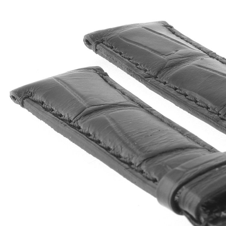Cinturino Sartoriale Stampa Alligatore Nero Opaco 21/18 mm B4N