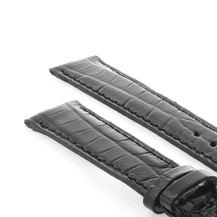 Cinturino Alligatore Nero Lucido 18/14 B30B forma classica