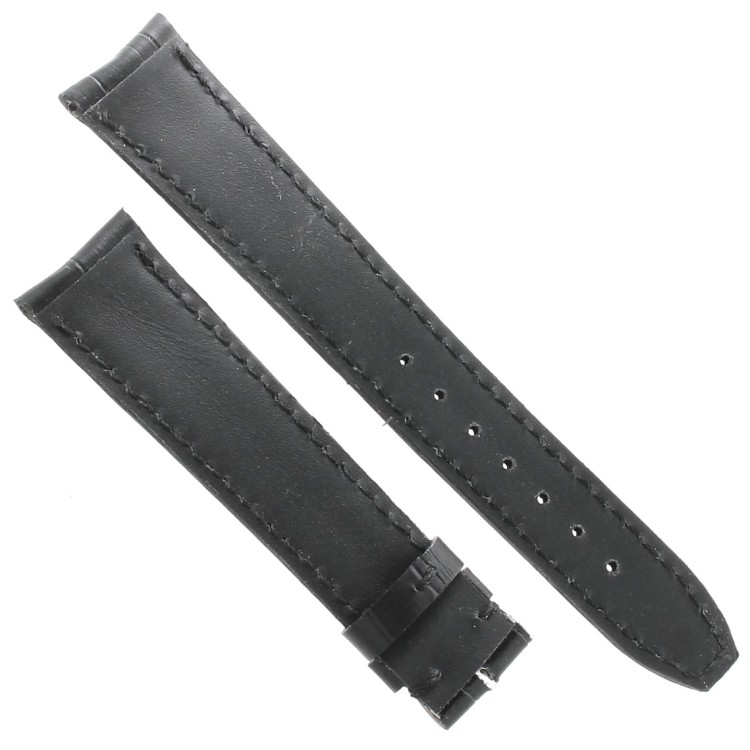Cinturino non originale IWC Alligatore Nero Opaco 19/18 mm piatto compatibile