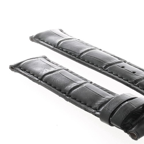 Cinturino non originale IWC Alligatore Nero Opaco 19/18 mm piatto compatibile
