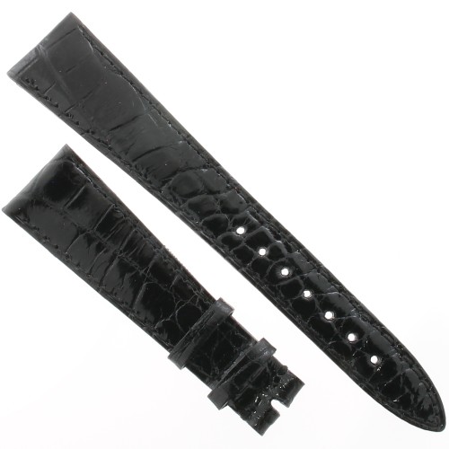 Cinturino Alligatore Nero Lucido 20/14 B30B forma classica