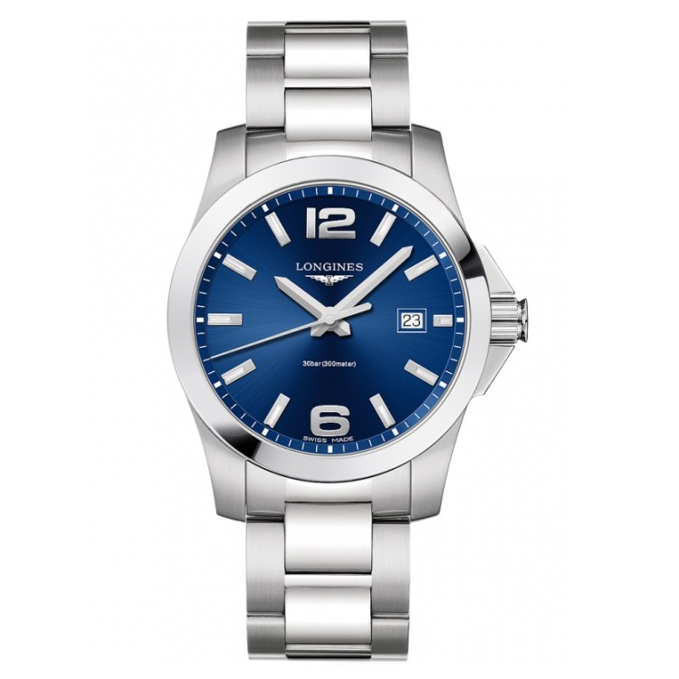 LONGINES CONQUEST L3.759.4.96.6 41 мм Синий Кварц