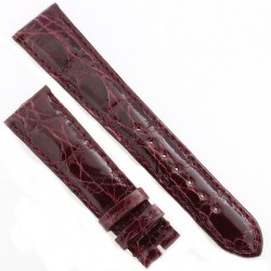 Cinturino Coccodrillo Rosso Bordeaux Lucido 20/16 mm B37B forma classica
