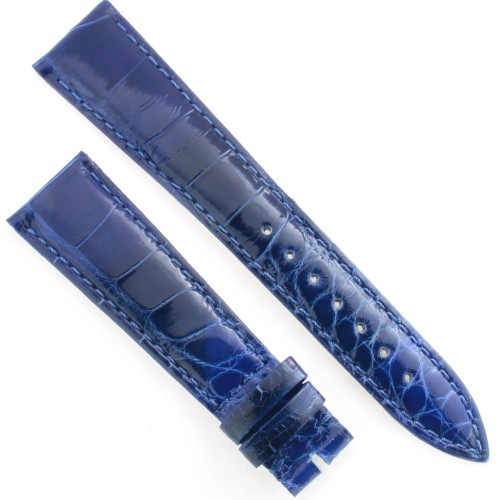 Cinturino Alligatore Blu Lucido 20/16 B40B forma classica