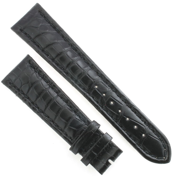 Cinturino Sartoriale Alligatore Nero Opaco 22/18 B55B forma classico Breitling
