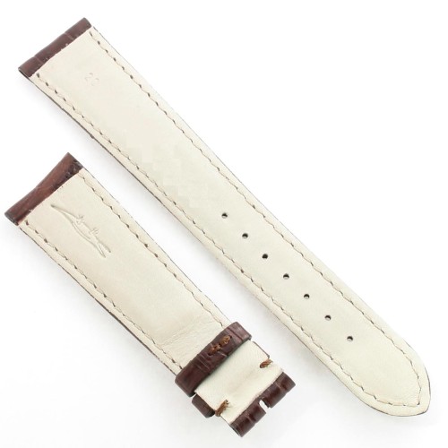 Cinturino Alligatore Marrone testa di Moro Opaco 20/16 mm forma classica