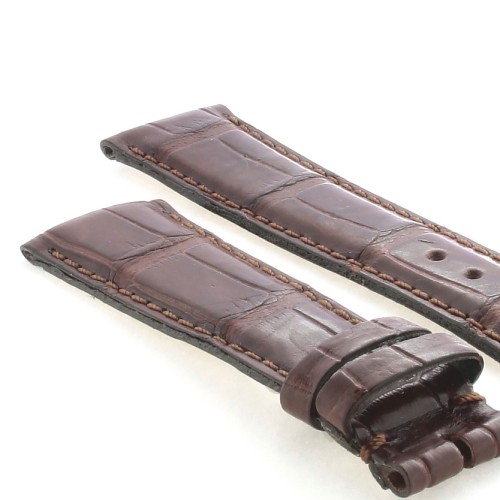 Cinturino Alligatore Marrone testa di Moro Opaco 20/16 mm forma classica