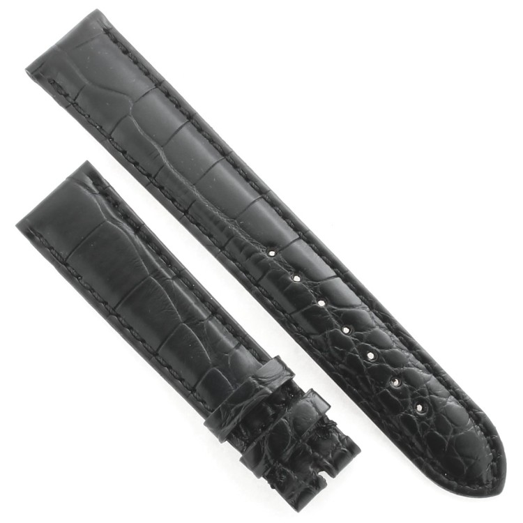 Cinturino Alligatore Nero Opaco 18/16 mm forma classica