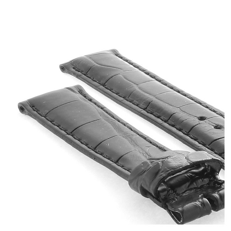 Cinturino Alligatore Nero Opaco 18/16 mm forma classica