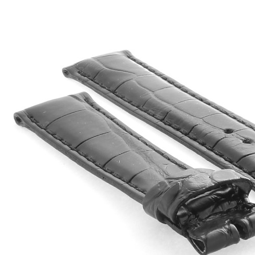 Cinturino Alligatore Nero Opaco 18/16 mm forma classica