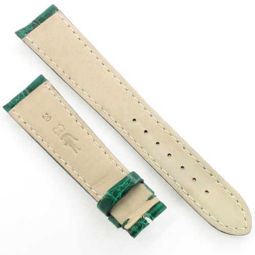 Cinturino Coccodrillo Verde Lucido 20/16 forma classica
