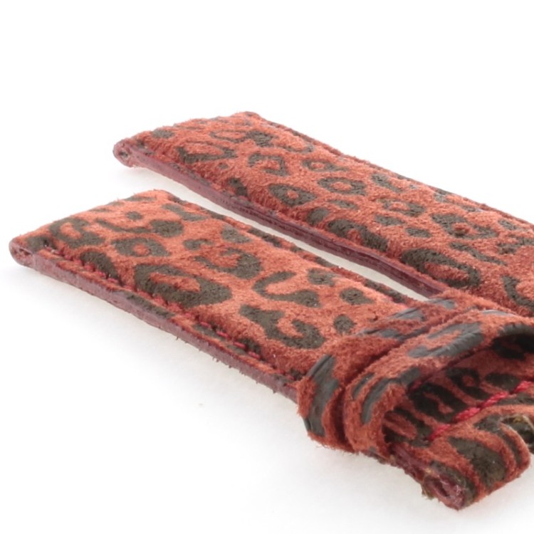 Cinturino Pelle Vitello Rosso Maculato opaco 20/18 mm B45B classico