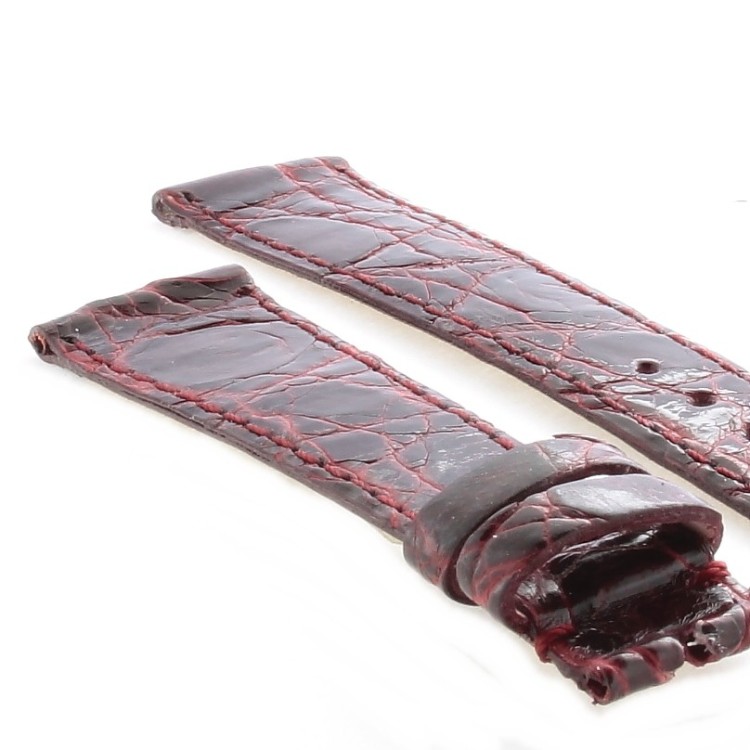 Cinturino Coccodrillo Rosso Bordeaux Lucido 18/14 mm B22B forma classica