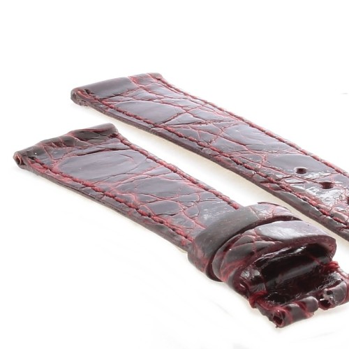 Cinturino Coccodrillo Rosso Bordeaux Lucido 18/14 mm B22B forma classica