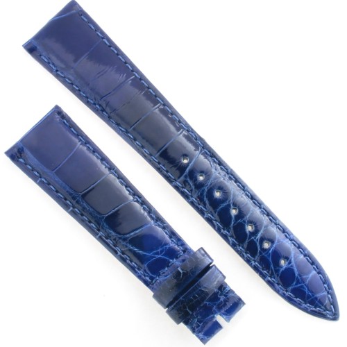 Cinturino Alligatore Blu Lucido 20/16 B40B forma classica