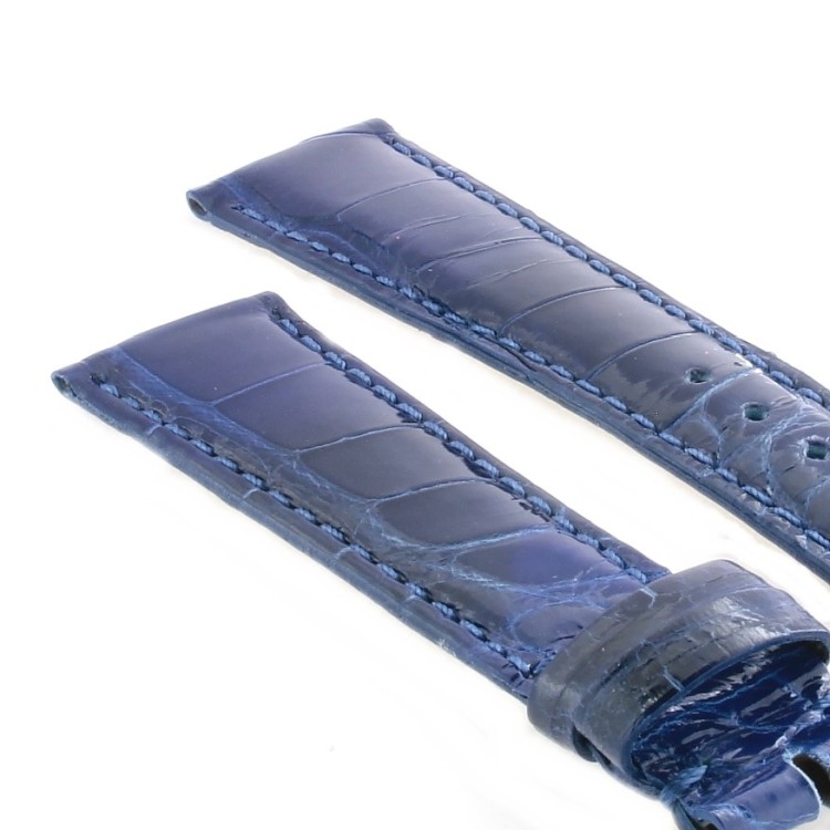 Cinturino Alligatore Blu Lucido 20/16 B40B forma classica