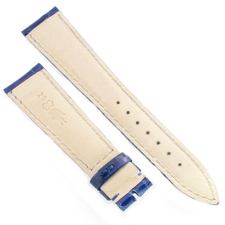 Cinturino Alligatore Blu Lucido 20/16 B40B forma classica