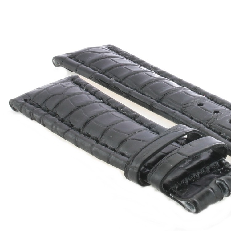 Cinturino Sartoriale Alligatore Nero Opaco 22/18 B55B forma classico Breitling
