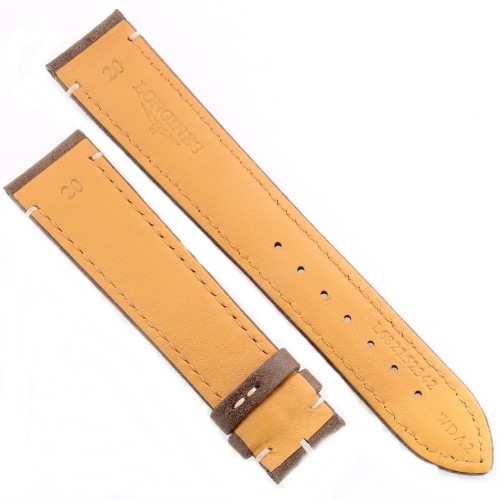 Longines Cinturino L682152342 Pelle Marrone Opaco cuciture chiare 20/18 mm