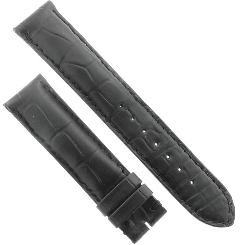 Cinturino Sartoriale Alligatore Nero Opaco 19/17 mm B47B classico.