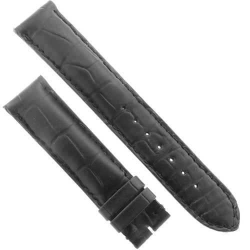 Cinturino Sartoriale Alligatore Nero Opaco 19/17 mm B47B classico.