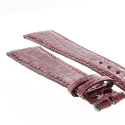 Cinturino Alligatore Bordeaux Lucido 20/14 B30B forma classica piatto