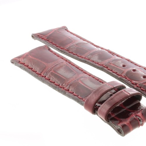 Cinturino Alligatore Bordeaux Lucido 20/16 B40B forma classica