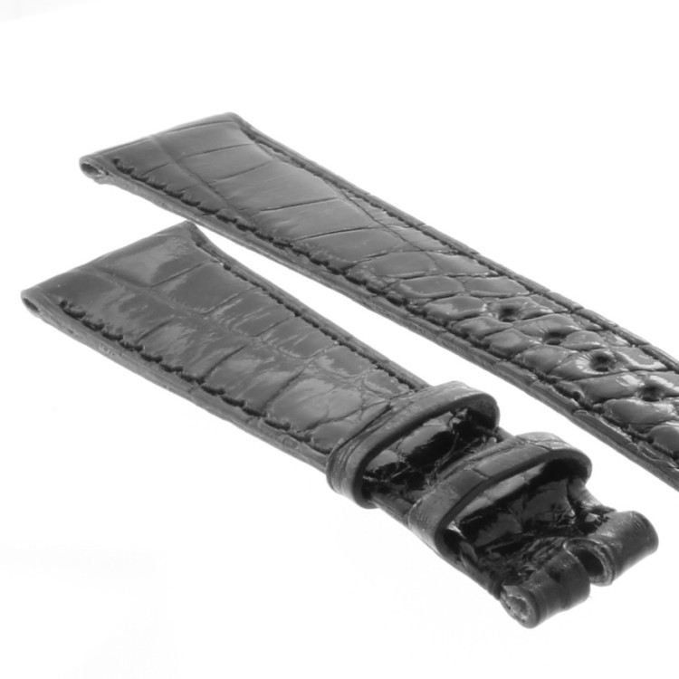 Cinturino Alligatore Nero Lucido 20/14 B30B forma classica
