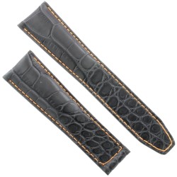 Tag Heuer Cinturino Monaco Alligatore Grigio Non Originale Arancione 22/18 mm